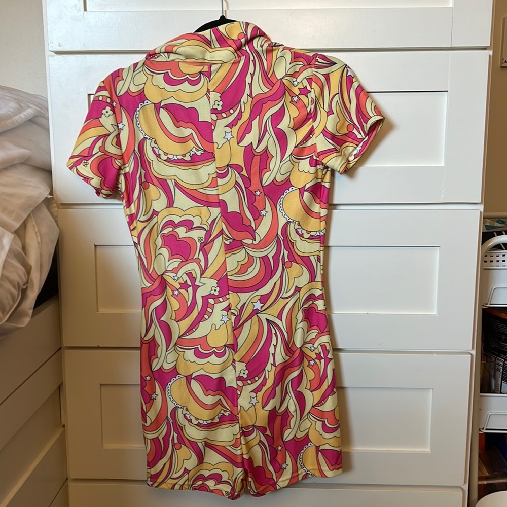 Bodycon Jumpsuit Colorful Pattern - Picture 3 of 3